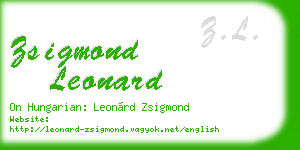 zsigmond leonard business card